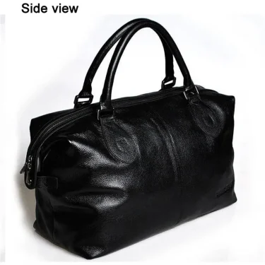 Fashion Genuine Leather Travel Bag Men's Luggage Bags Large Male Duffle Bag weekend Women Shoulder Bag Big Tote Handbag Black 3