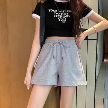 Womens Sports Pocket Solid Drawstring Board Trunk Beach Short Pants Shorts Summer Thin Trousers Zippered Pocket Loose Sweatpant 3