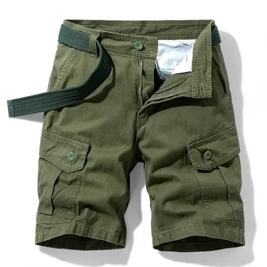 Men Summer Brand New Solid Casual Classic Cargo Shorts Men Fashion Cotton Multi-pocket Shorts Men Outwear Breathable Shorts Male 4
