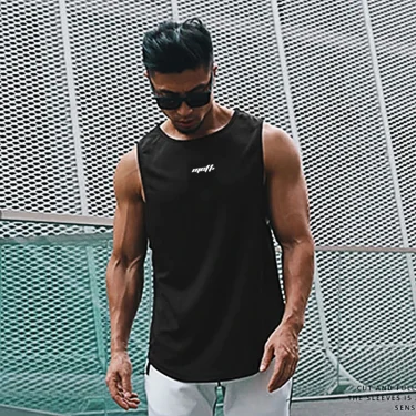 Summer Men's Tank Tops Gym Fitness Training Clothing Quick-drying Loose Bodybuilding Sleeveless Tees Men Fashion Basketball Vest 1