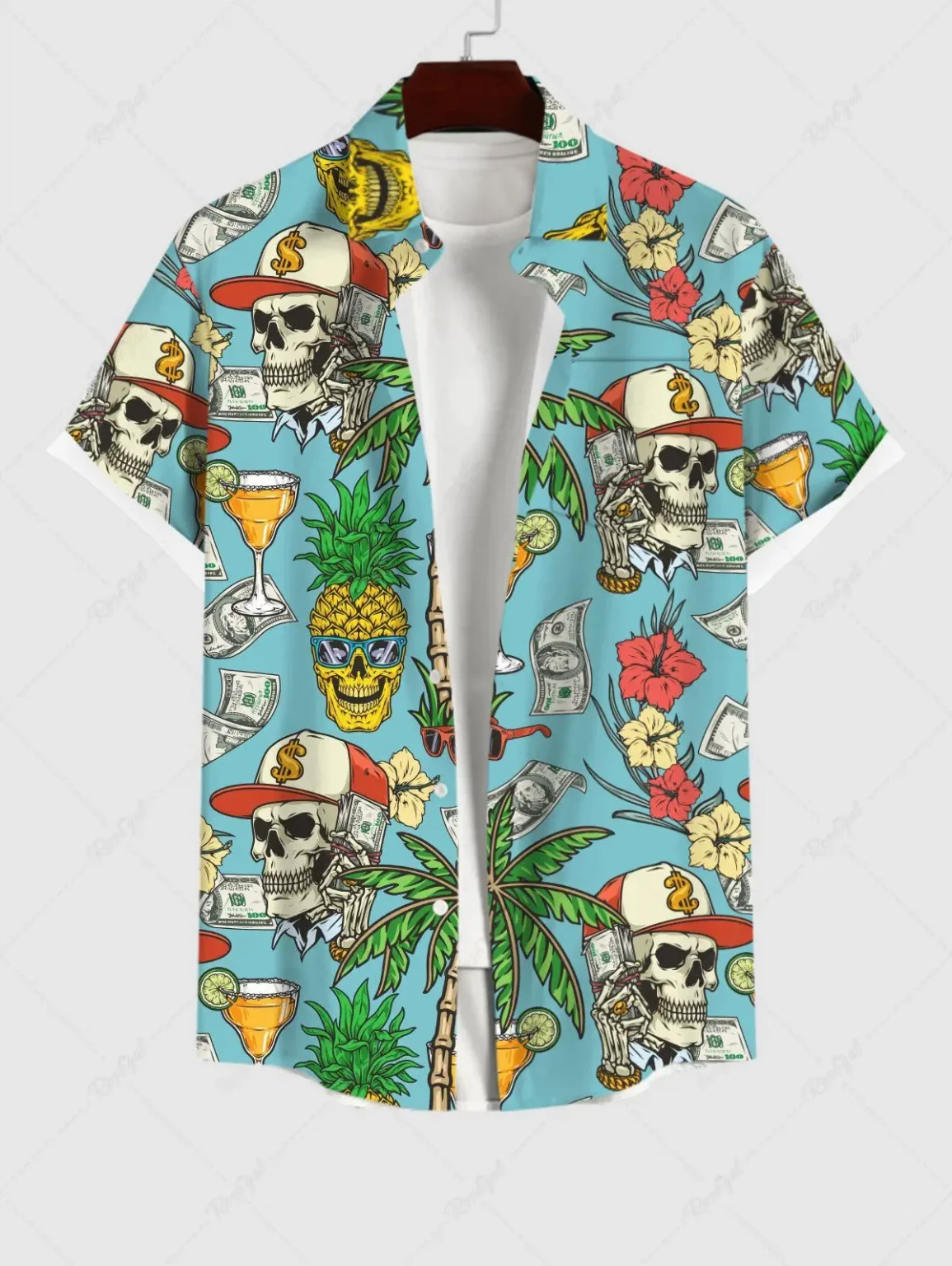 Fashion Men's Hawaiian Shirts 3D Printed Short Sleeved Button Down Lapel Shirt For Summer Oversized Tops Casual Shirt For Men 3
