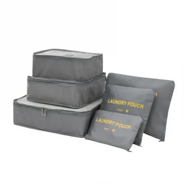 6 PCS Travel Storage Bag Set For Clothes Tidy Organizer Wardrobe Suitcase Pouch Unisex Multifunction Packing Cube Kit 4
