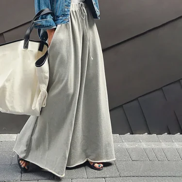 Uoozee Solid Color Fashion Loose Cotton Trousers Wide Leg Pants Casual Work Long Pants Palazzo Female Turnip For Women 2025 New 3