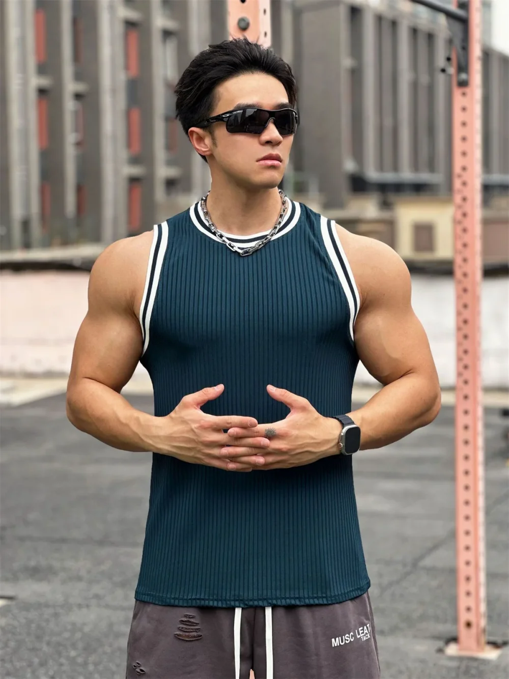 Summer Bodybuilding Tank Tops Men Gym Fitness Sport Sleeveless Shirt Male Casual Skinny Stringer Singlet Vest Workout Clothing 2
