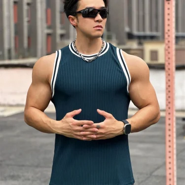 Summer Bodybuilding Tank Tops Men Gym Fitness Sport Sleeveless Shirt Male Casual Skinny Stringer Singlet Vest Workout Clothing 2