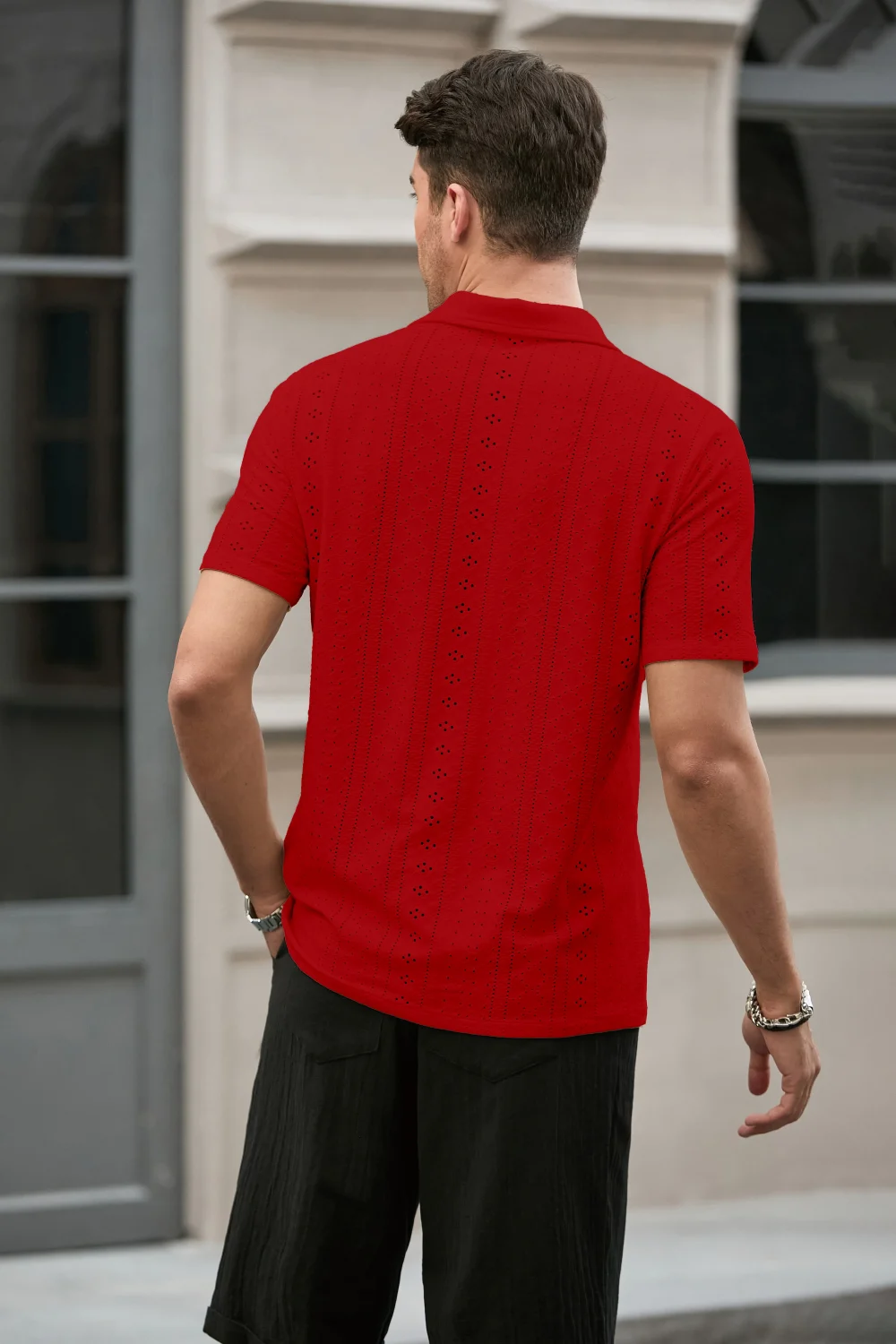 New Mens Short Sleeve Shirt Summer Youth Trend Casual Fashion Business Breathable Thin Pure Color Short Sleeve Collar Shirt Top 2