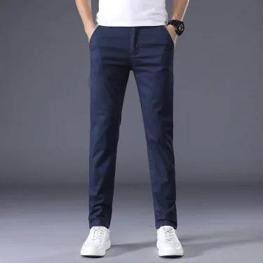 Thin Men's Pants Classic 7 Colors Summer New Casual Pant Business Fashion Stretch Cotton Slim Brand Male Trousers 3