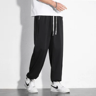 2025SS Summer Ice Silk 190 Tall Men's Oversize Casual Sports Straight Pants with Extra Large Elasticity 110/115/120cm 5