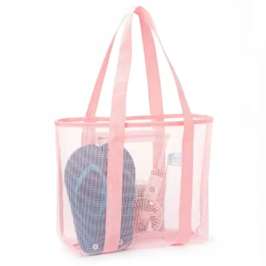 Polyester mesh beach bag Large capacity travel wash bag Swim storage bag Minimalist mesh beach bag one pack 2