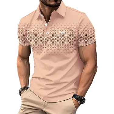 Men Personality Summer Casual 3D Digital Print Polo Shirt Men Clothes Short Sleeve Slim Fit Tops Polo Shirt Golf Polo Shirt 1