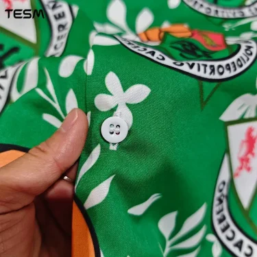 TESM Men Shirt Plant Leaf Pattern 3D High-Definition Printing Made Of Chiffon Breathable Casual Style Buttons Short Sleeves 5
