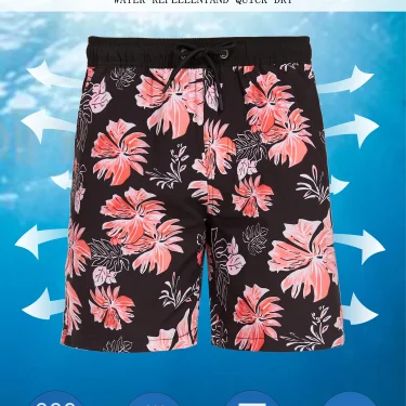 Summer New Men's Shorts Fashion Resort Quick Dry Beach Pants Men's Plus Size Lined Swim Trunks 3