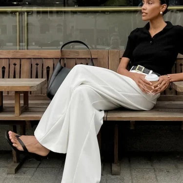 Bornladies White Loose Pants Women's 2025 Autumn/Winter New High Waist Office Lady Wide Leg Pants Temperament Casual Trousers 5