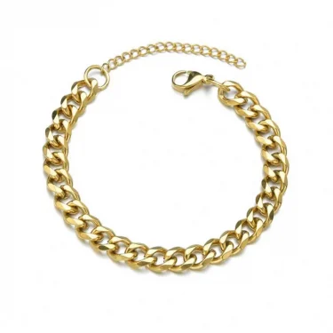 Stainless Steel Cuban Link Chain Bracelet Necklace For Men Women Neck Choker Fashion Jewelry Accessories 6