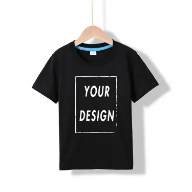 Children's Cotton Custom T Shirt Make Your Design Logo Text EU Size for Boys and Girls Front Back Both Side Personalized Tshirt 3