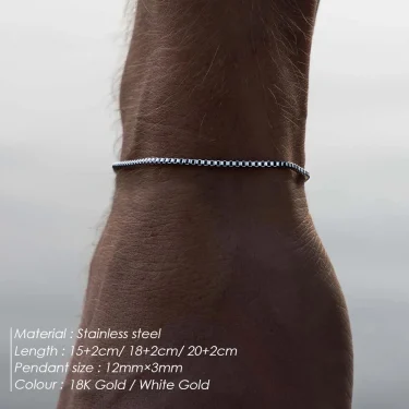 ELANDIS Europe And The United States Wind Doesn't Lose Color Double Layer Stacking Square Bracelet Men's Niche Premium Feeling 2