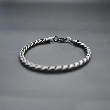 Vintage Oxidized Black Link Chain Bracelets For Men Motocycle Twist Chain Stainless Steel Punk Rock Biker Jewelry Gifts 2