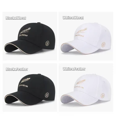 Feather Wheat Ear Embroidery Cotton Baseball Cap New Outdoor Casual Sport Sun Caps Trucker Hat Dad Hats 2