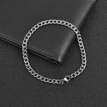 Men Simple Stainless Steel Curb Cuban Link Chain Bracelet for Women Unisex Bangle Fashion Hiphop Wristband Jewelry Gift 5-11 mm 3