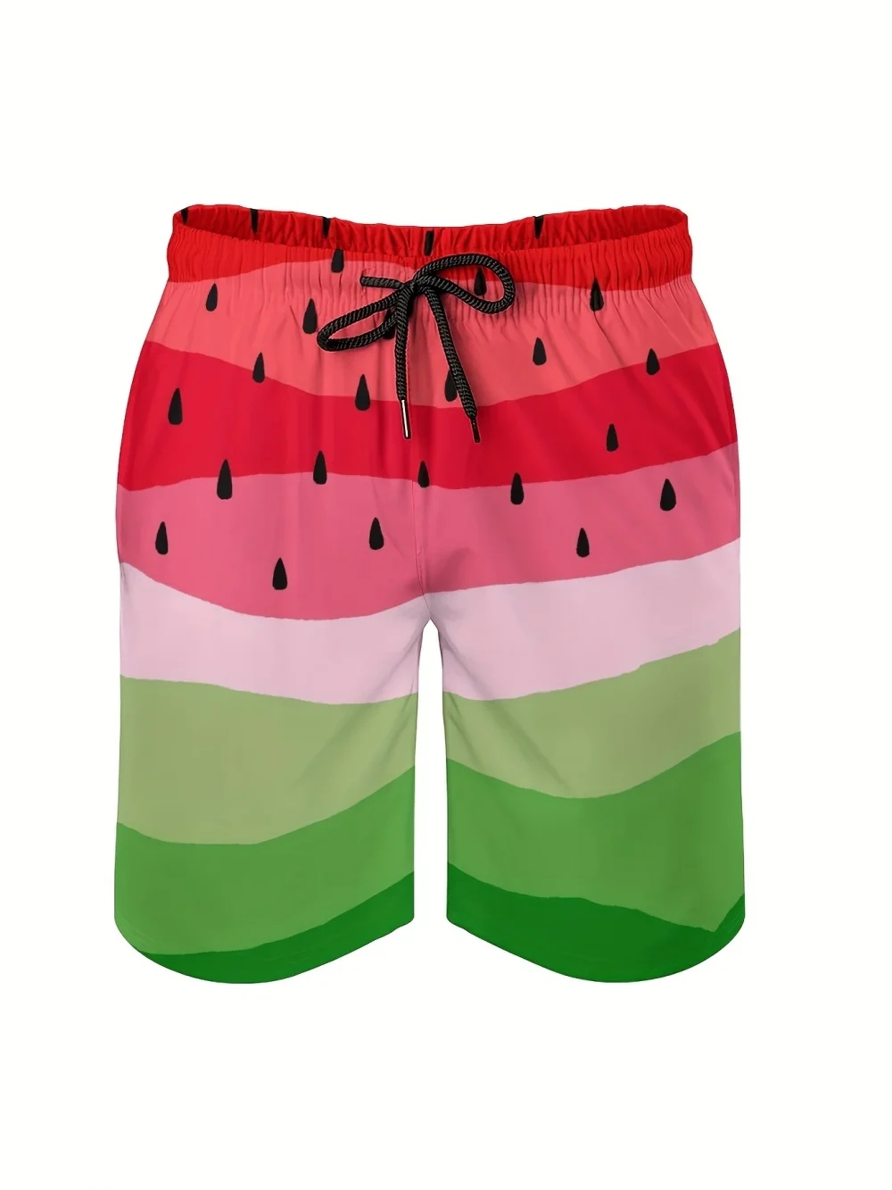 Men's Watermelon Printed Swimsuit Lightweight Beach Shorts with Adjustable Waist Rope Suitable for Outdoor Sports Swimwear 3