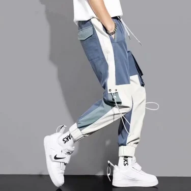 Men Classic Streetwear Casual Pants Male Loose Ankle Length Straight Leg Pants Slim Fit Cargo Pants Multi Pockets Trousers 4