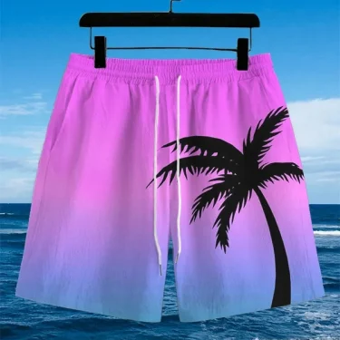 Men's Hawaiian Swim Trunks 3D Yellow And Black Car Print Beach Shorts Quick Dry Outdoor Leisure Sports Shorts Casual Men's Short 4