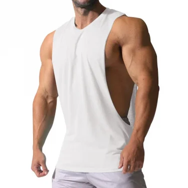 Men’s Gym Tank Top Summer Fitness Cotton Tank Top Men Jogging Bodybuilding Sleeveless Shirt Breathable O-Neck Casual Muscle Vest 4