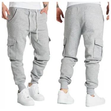 Mens Sweatpants Straight Fit Joggers for Sports and Streetwear Loose Oversized Drawstring Long Pants Men Multi-pocket Pants 1