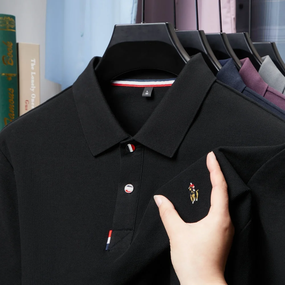 100% pure cotton men's high-end brand short sleeve polo shirt summer fashion hot selling pony embroidery golf top casual T-shirt 4