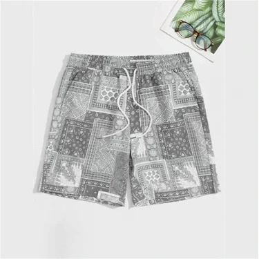 Trend Bandana Graphic Beach Short for Men Summer Fashion 3D Printed Swim Trunks Loose Casual Streetwear Hawaiian Short Pants 4