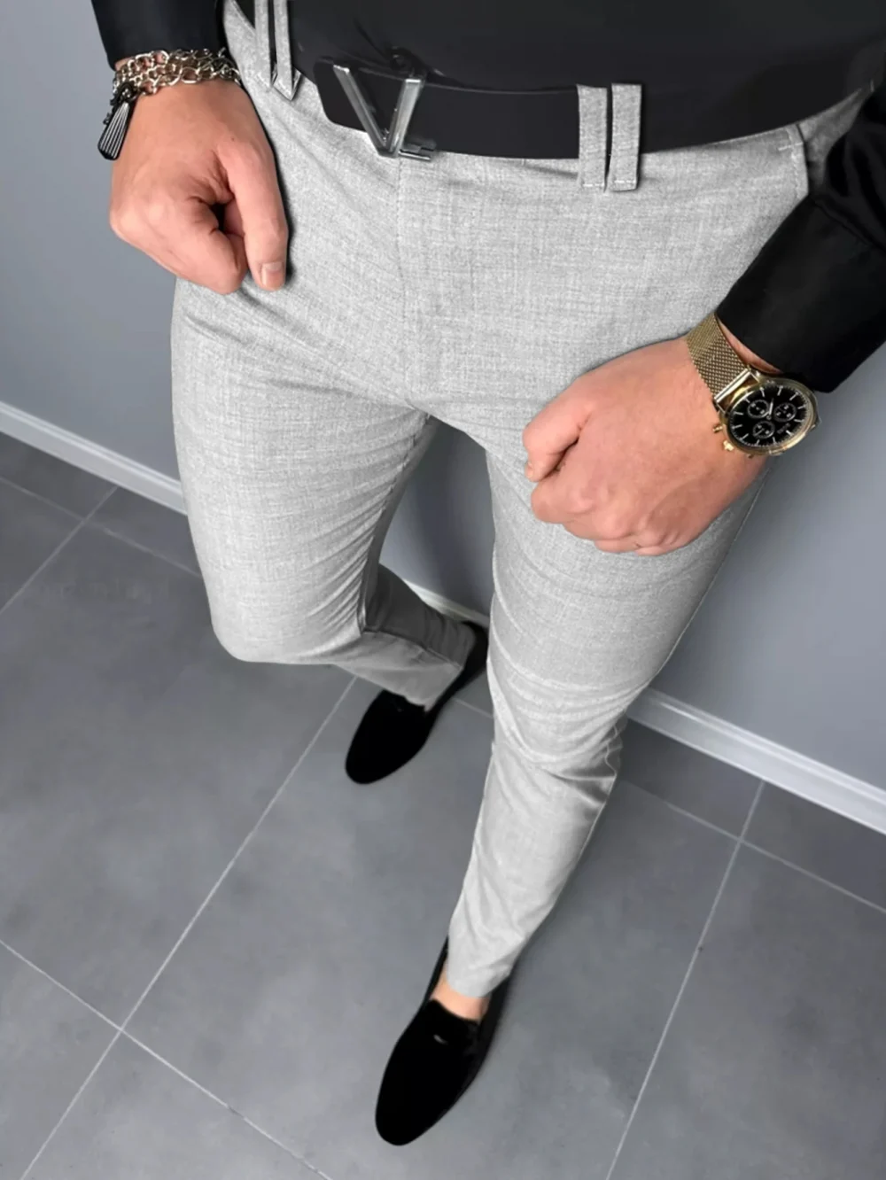 Men's Casual Pants Seasonal Comfort Daily Morning Travel Wear Solid Color Regular Slim Straight Leg Pants 6