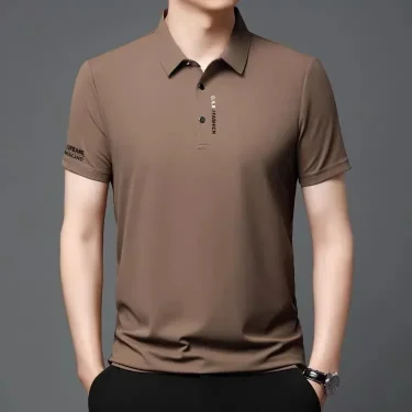 Summer new polo shirt high-end T-shirt new half sleeved seamless casual collar fashionable business thin men's clothing 4