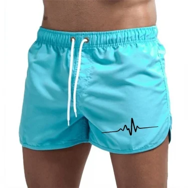 Hot Sales Men's Shorts Beach Trunks Summer Swim Pants Quick Drying Homme Surf Ventilate Drawstring Fashion Casual Daily Swimming 3
