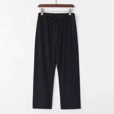 Men's Beach Pants Joggers Streetwear Cotton Linen Sweatpants Casual Pants Hawaiian Vacation Loose Summer Straight Pants Male 3