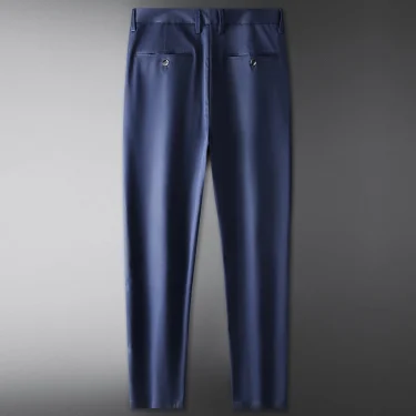 SHAN BAO Summer Brand Bamboo Fiber Thin Cotton Stretch Men's Fit Straight Pants Business Casual High Waist Lightweight Trousers 5