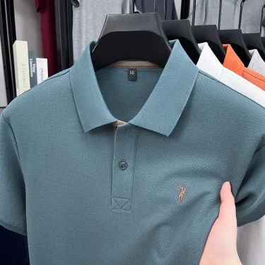 Luxury brand 100% cotton short sleeve polo shirt men's summer trend new high-end Paul embroidery casual business golf T-shirt 4