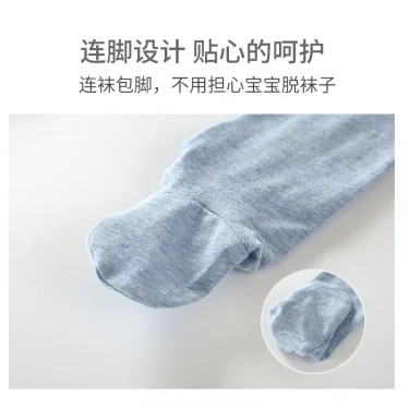 Summer Spring Newborn Baby Boys Girls Cotton High Waist Footed Pants Cansual Leggings with Feet Pyjama Trouser Panty hose 0-12m 6