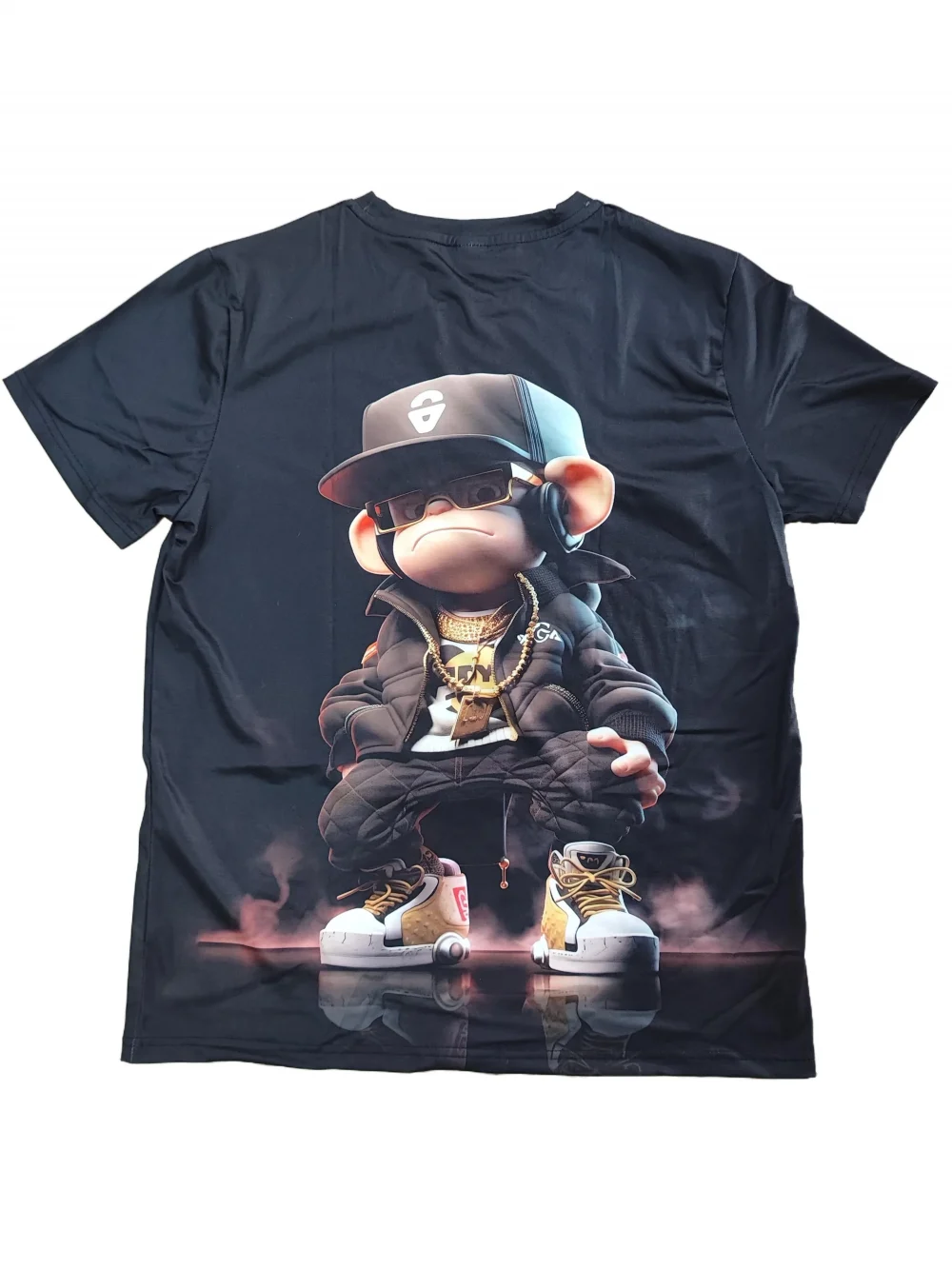 Hip Hop Monkey Pattern Print T-shirts O-Neck Short Sleeve Tee Designer Clothes Men Monkey Print Clothes Men Designer T-shirts 6