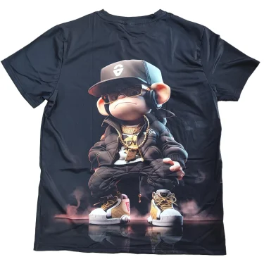 Hip Hop Monkey Pattern Print T-shirts O-Neck Short Sleeve Tee Designer Clothes Men Monkey Print Clothes Men Designer T-shirts 6
