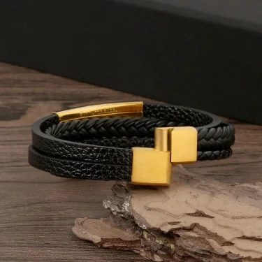 Hot Leather Bracelet For Men High Quality Multilayer Braided Rope Magnet Buckle Beaded Leather Bracelet Man Fashion Jewelry Gift 5