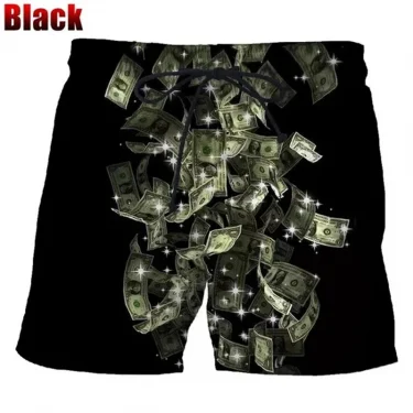 Bermuda Beach Shorts For Men Dollar 3D Printed Men's Board Shorts Unisex Casual Swimming Shorts Streetwear Vacation Beachwear 5