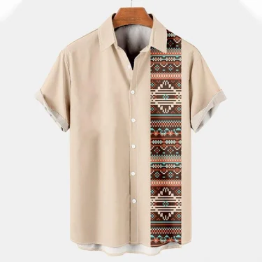 Hawaiian Beach Shirts Ethnic Style 3D Print Streetwear Men Women Fashion Vintage Short Sleeve Shirt Blouse Harajuku Man Clothing 6