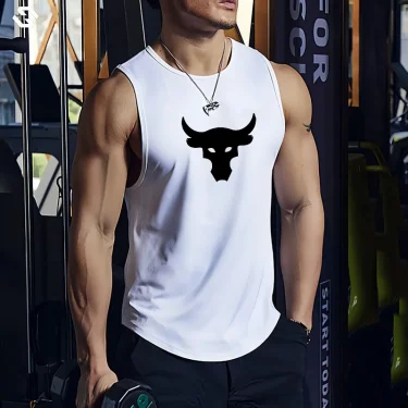 Charming men must have bodybuilding vests, fitness sleeveless shirts, running clothes, loose fitting vests, summer casual vests 1