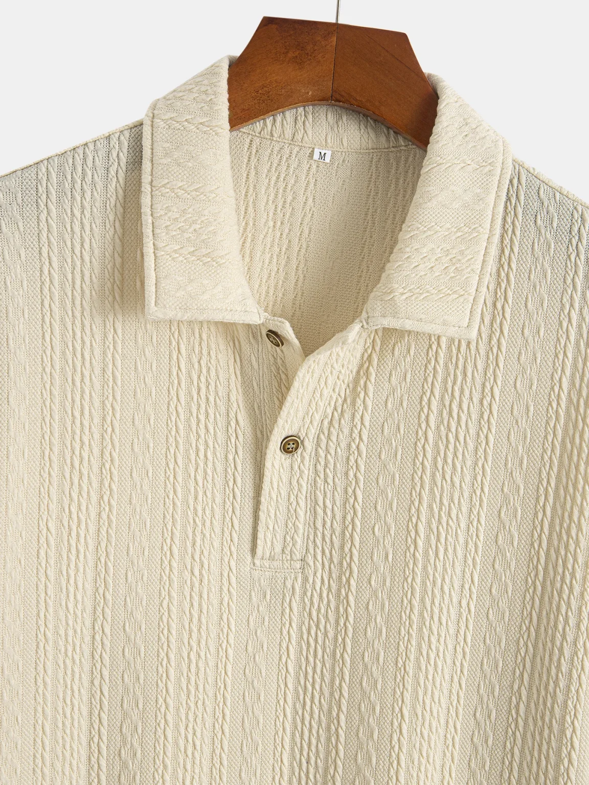 2025 Men's Polo Shirts Solid Color Jacquard Textured Polo Collar Half Buttoned Short Sleeves T-shirt for Men New Polo Shirt 3