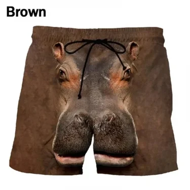 Funny Animal Face 3d Print Short Pants Men Summer Dog Elephant Graphic Swim Trunks Women Vacation Street Harajuku Beach Shorts 6