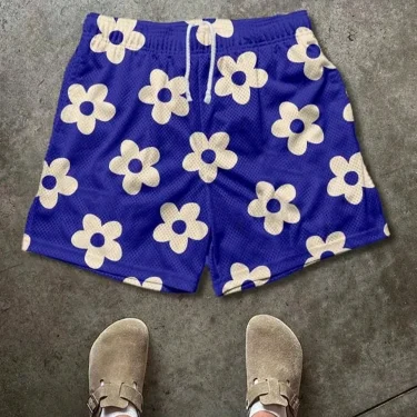Men's Fashionable Floral Print Beach Shorts Summer Seaside Surfing Vacation Quick-drying Sweat-absorbing Trendy Shorts 1