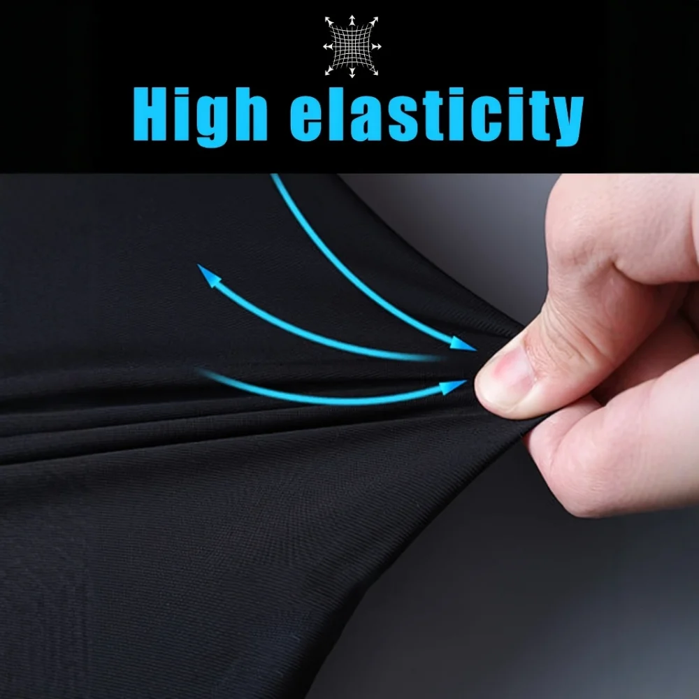 1pc Men's Lightweight Athletic Cropped Pants with Drawstring, Zippered Pockets & Reflective Strips - Breathable, Quick-Dry Fabri 4