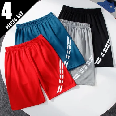 1/4 Piece Children's Fashion Printing Quick-drying Breathable Shorts Boy Running Basketball Football Joker 5 Pants Student Beach 1