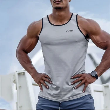 Summer Daily Trend Men's Tank Tops Outdoor Sports Running Fitness Crew Neck Sleeveless T-shirt Urban Street Men Clothing Vest 3