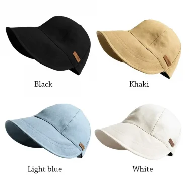 Foldable Wide Brim Sun Hat Drawstring Adjustable Caps for Men Women Beach Hats Summer Quick-drying Visors Fisherman Cap 5